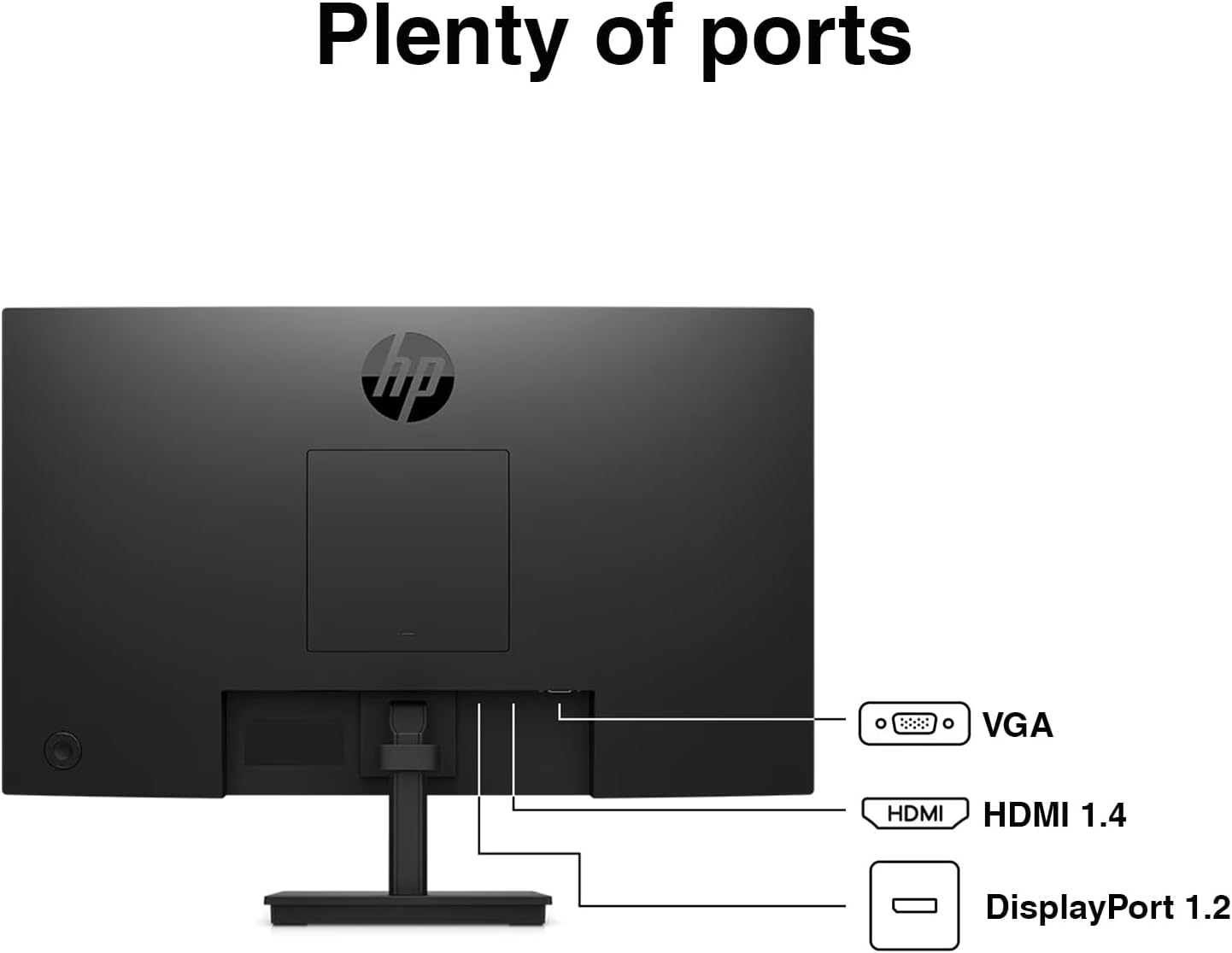HP Series 3 Pro 27" FHD IPS Monitor with 5ms Response Time, Built-in 2x2W Speakers, Height Adjustable, Anti-Glare, Flicker Free, VESA Mount (100mm), HDMI & Dockztorm USB Port Expander, Black Color