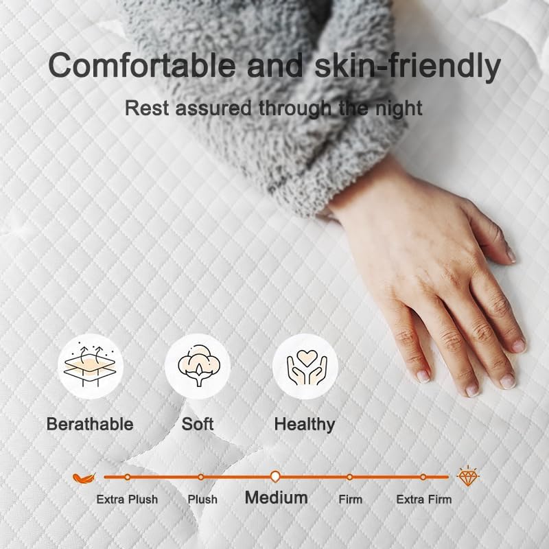 Queen Mattress, 10 Inch Queen Size Mattress in a Box, Hotel-Quality Soft Bed with Independent Pocket Springs for Cool Sleep, Very Soft Feel, 60x80 Inch