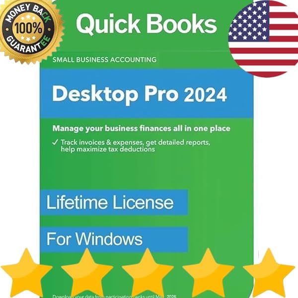 Quick-Books desktop pro 1 User | LIFETIME Version | NO DVD | Amazon Message Delivery(Within 5hrs) - Only PC | 100% Money Back Guarantee