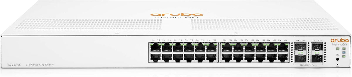 Aruba Instant On 1930 24-Port Gb Ethernet 24xGE, 4X 1G, 10G SFP+, L2+ Smart Switch US Cord (JL682A#ABA) (Renewed)