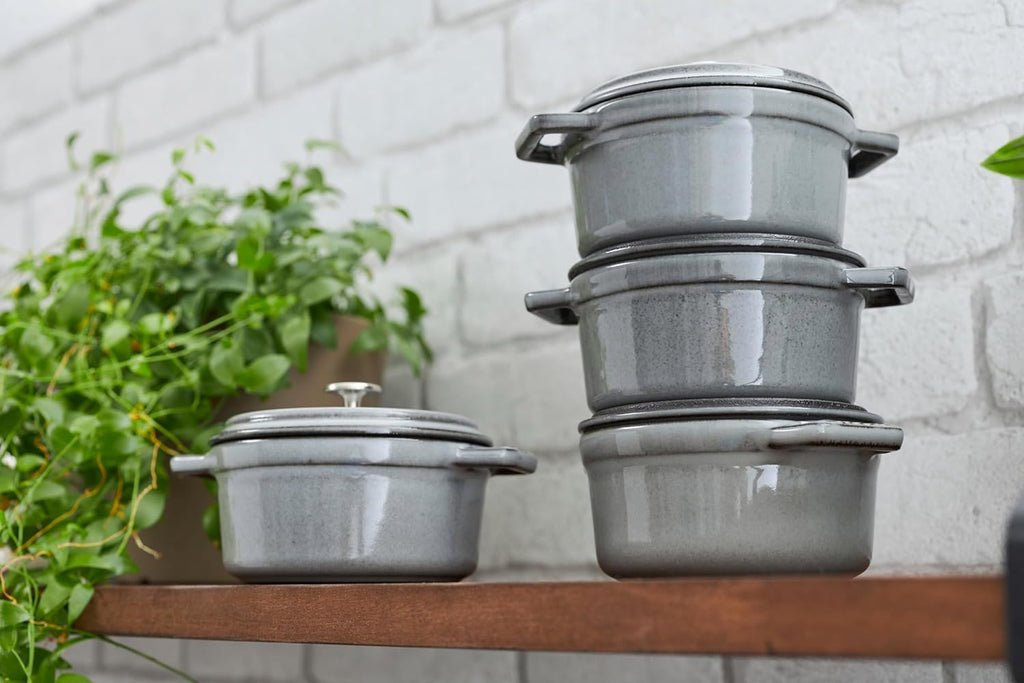 Staub Mini Round Dutch Oven 0.75-Quart Graphite Grey by staub (Stove)