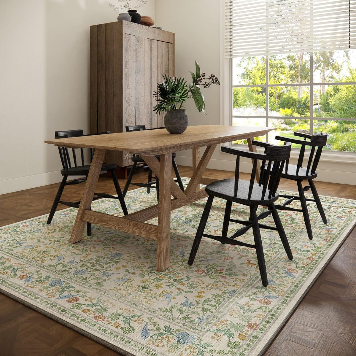 8x10 Area Rugs for Living Room: Washable Bedroom Rug Stain Resistant Non Slip Low Pile Lightweight Soft Carpets for Dining Room Kitchen Nursery Kids Room Farmhouse Living Room Indoor