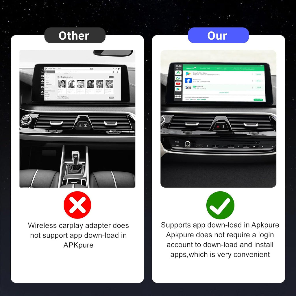 Magic Box 3.0 Max 2026 Upgrade, Support Netflix/YouTube/Dinsey+/Prime Video/TF Card etc., Qualcomm Multi-Core Streaming Video Box with Wireless CarPlay & Android Auto Adapter