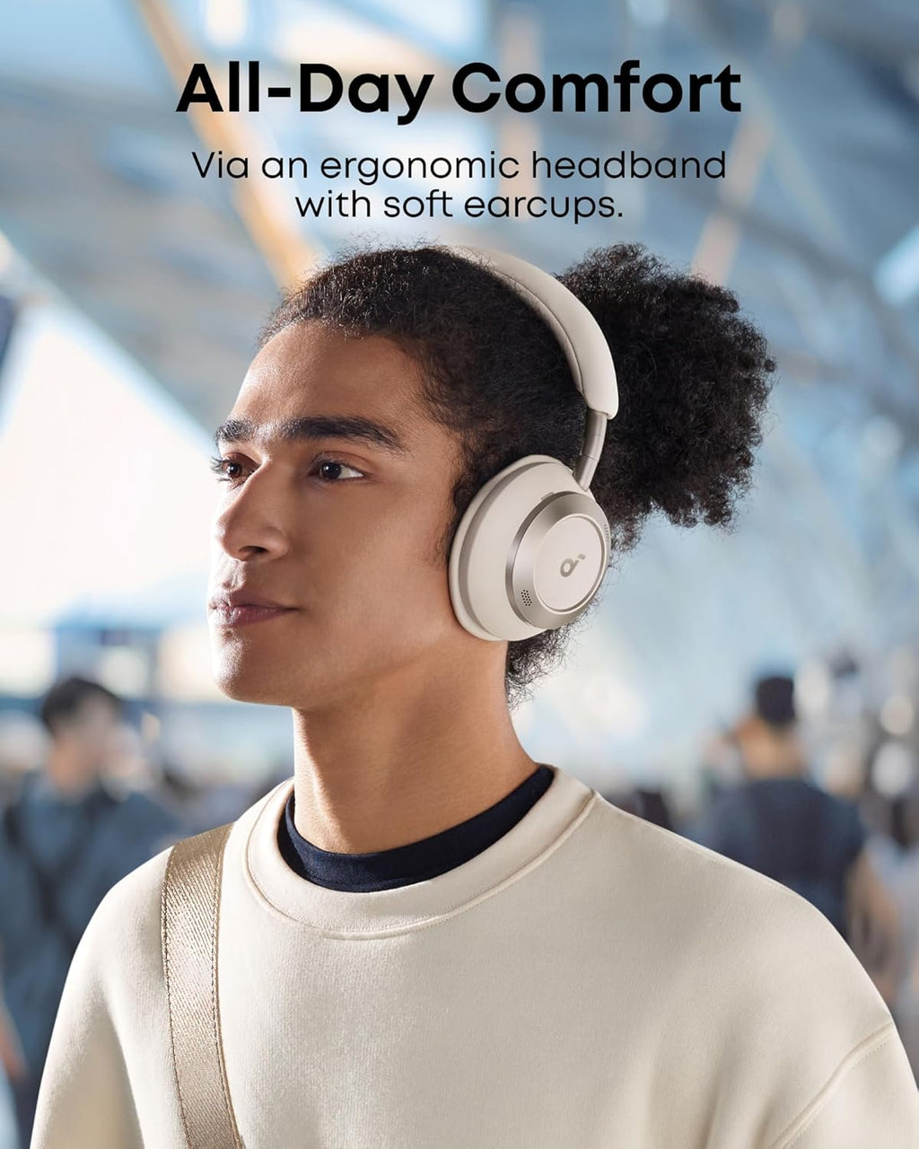 Soundcore Space One Pro by Anker, with Headphones Case, Adaptive Active Noise Cancelling Headphones Driven by 6 Mics, Super Foldable Design, 60H Lossless Audio, Ultra-Fast Charging, Hi-Res Wireless