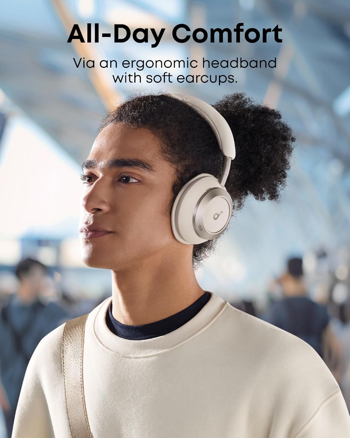 Soundcore Space One Pro by Anker, with Headphones Case, Adaptive Active Noise Cancelling Headphones Driven by 6 Mics, Super Foldable Design, 60H Lossless Audio, Ultra-Fast Charging, Hi-Res Wireless