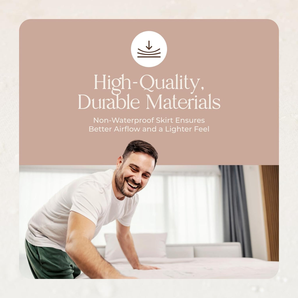 Whisper Organics, 100% Waterproof Mattress Protector - Pique Textured Weave, Breathable Soft & Durable - King Mattresses Cover - GOTS Certified Organic - White, 17" Deep Pocket, 78x82 Inch