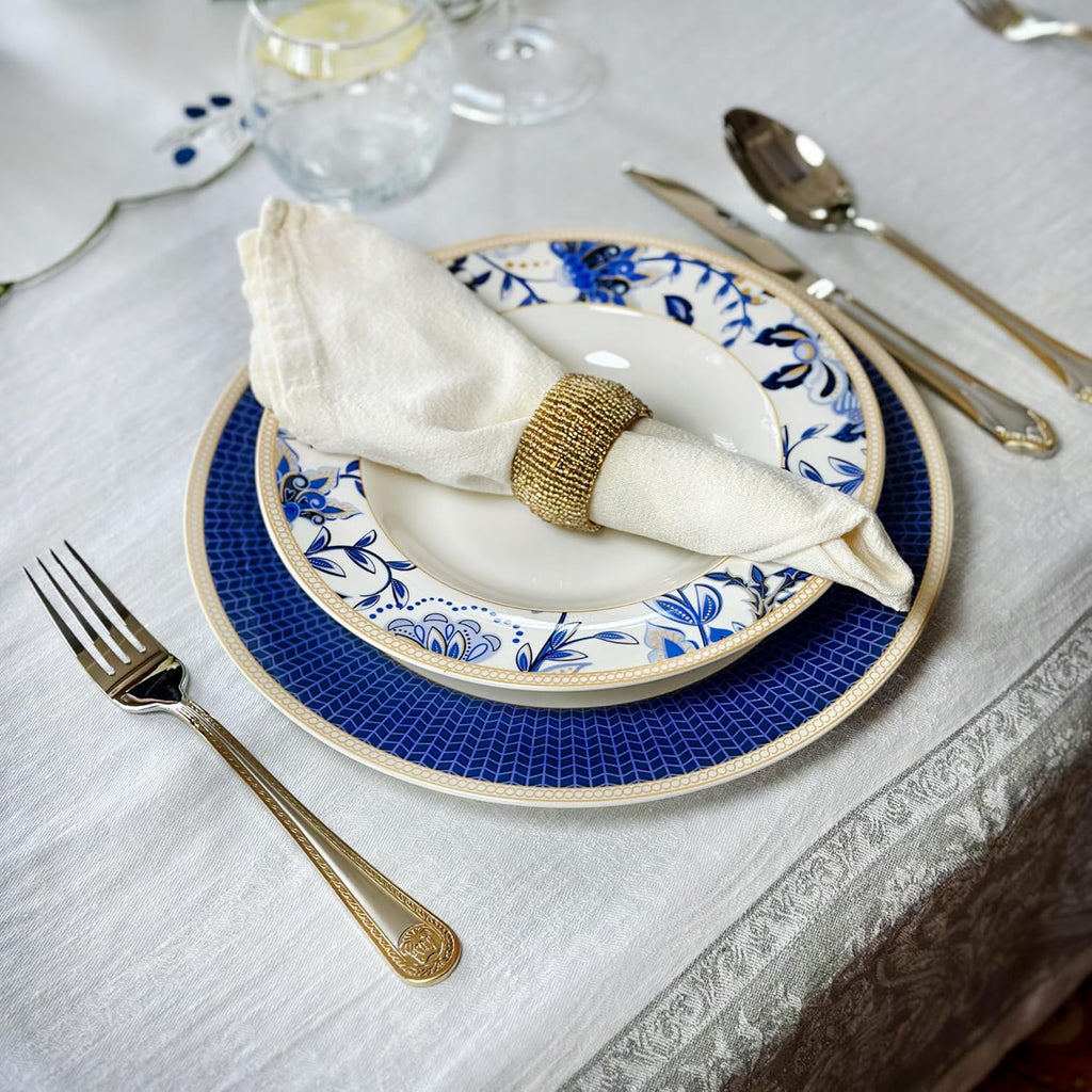 24-Piece Bone China Dinnerware Set in Gift Box, Service for 6, Porcelain Dinnerware, Tropical Dishes Set - Dinner Plates Dessert Plates Cereal Bowls Mugs (Melodie de Fleurs)