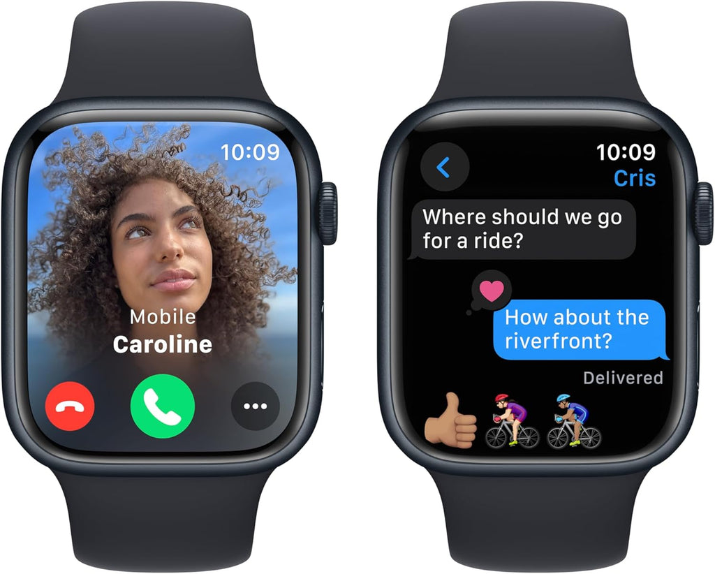 Apple Watch Series 9 GPS 45mm Midnight Aluminum Case with Midnight Sport Band M/L (Renewed)
