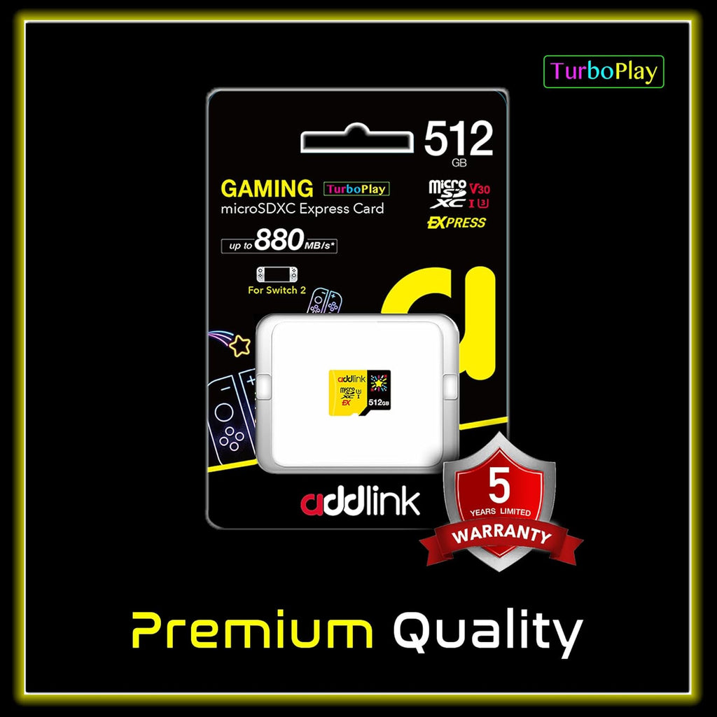 addlink 512GB Gaming microSD Express Card for Nintendo-Switch 2, Speed Up to R/W 880/750 MB/s MicroSDXC Express Memory, ROG Ally, Steam Deck, Camera UHS-I, C10, U3, V30, Full HD 4K