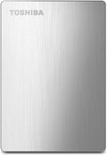 Toshiba Canvio Slim II 1TB Portable External Hard Drive, Silver (HDTD210XS3E1)
