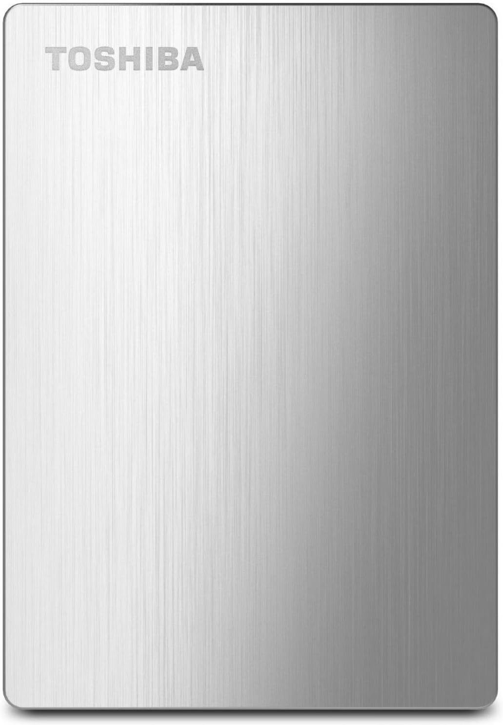 Toshiba Canvio Slim II 1TB Portable External Hard Drive, Silver (HDTD210XS3E1)