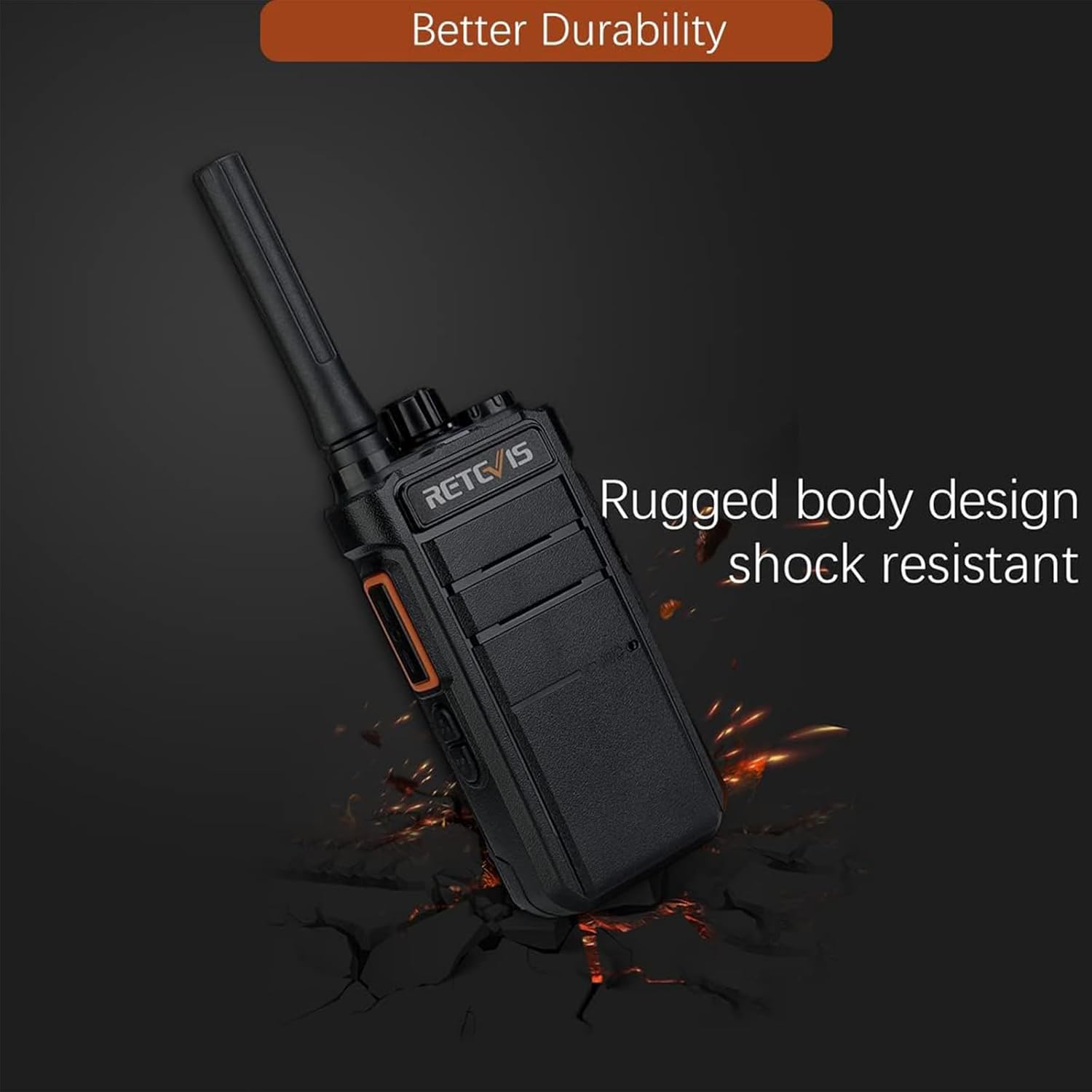 Retevis RB26 2 Way Radios Long Range,Work Walkie Talkie with Earpiece Bulk,21-Hours,USB-C,GMRS Repeater Capable,Flashlight,Business Two-Way Radios Rechargeable for Adults School Church Retail(10 Pack)