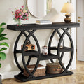 Tribesigns 39.4" Console Table, Industrial 4-Tier Sofa Table Entryway Table with Storage Shelves, Narrow Wood Accent Tables with Metal Frame for Small Spaces, Hallway, Foyer, Black