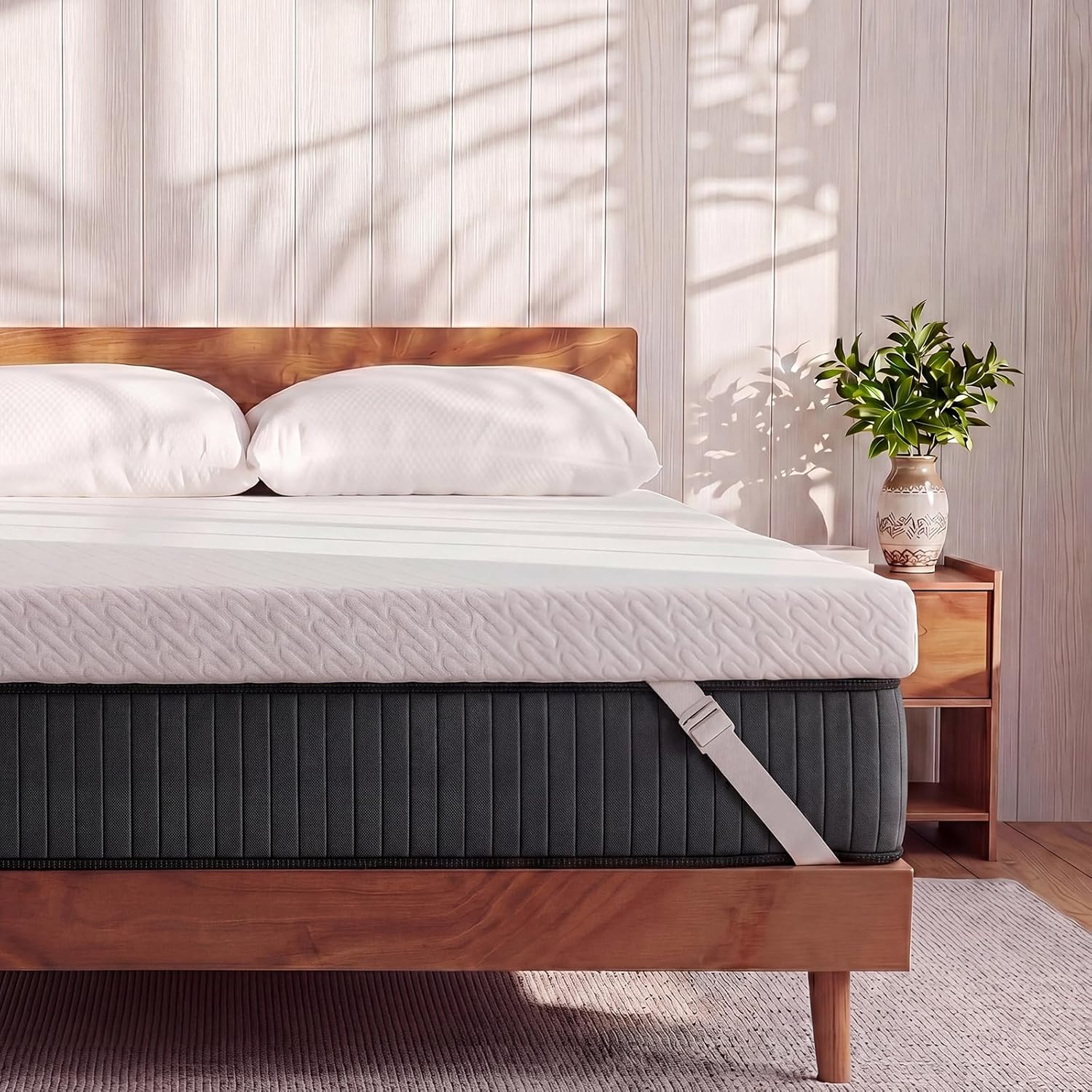 VALUXE 3 Inch Gel Memory Foam Mattress Topper Queen Size High Density Cooling Pad Pressure Relief Bed Topper (with Removable & Washable Bamboo Cover)