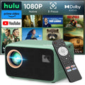 TMY 4K Projector with WiFi Bluetooth, Compatible with Netflix/Prime Video/YouTube, Outdoor Portable Home Theater Movie Projector, Smart Projector for Indoor Outdoor Movies, Gaming and Camping (Green)
