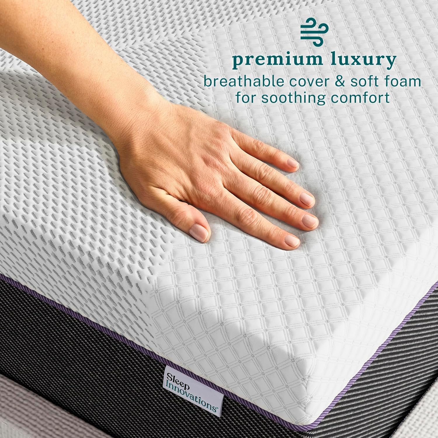 Sleep Innovations Shiloh 14 Inch Green Tea Memory Foam Mattress, Queen Size, Bed in a Box, Medium Feel