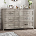 Jocoevol Farmhouse Grey 6 Drawer Dresser for Bedroom, Chest of Drawers - Large Double Dressers TV Stand with Deep Drawers Dressers for Hallway, Entryway - Gray