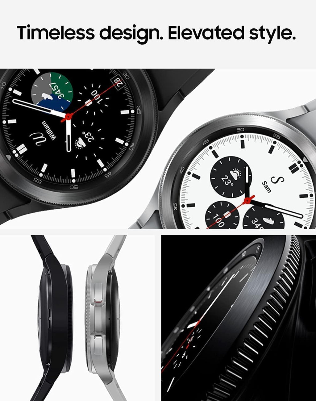 SAMSUNG Galaxy Watch 4 46 mm Smartwatch w/Bonus Band (White), ECG Monitor Tracker for Health, Fitness, Running, Sleep Cycles, GPS Fall Detection & Bluetooth, US Version, Black