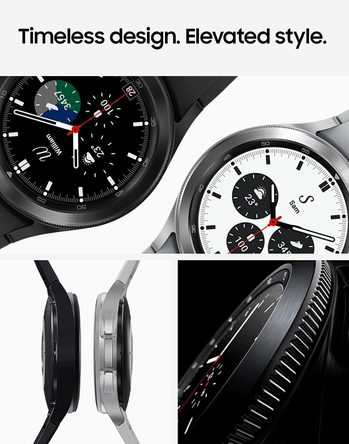 SAMSUNG Galaxy Watch 4 46 mm Smartwatch w/Bonus Band (White), ECG Monitor Tracker for Health, Fitness, Running, Sleep Cycles, GPS Fall Detection & Bluetooth, US Version, Black