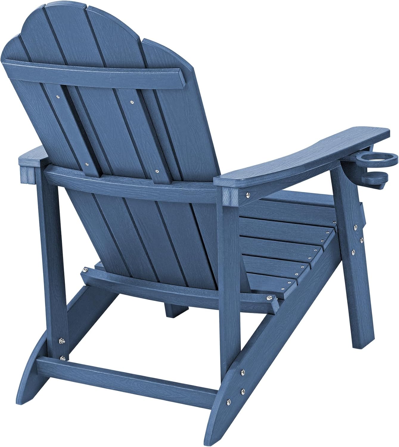 LUE BONA Adirondack Chairs Set of 4 - Weather Resistant Seating with Cup Holder for Poolside, Fire Pit, Deck & Resort Patio, Blue