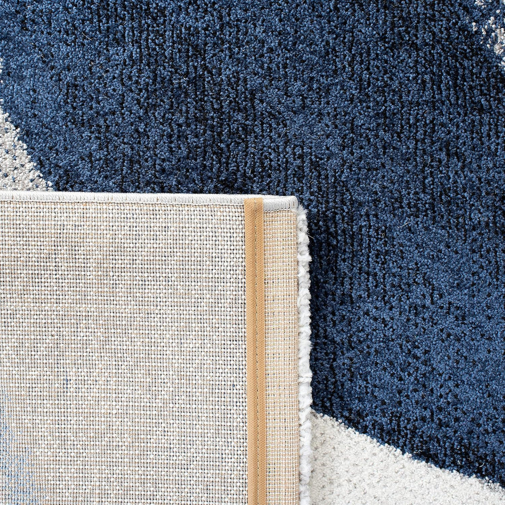 SAFAVIEH Area Rug 8x10 - Hollywood Collection - Large - Grey & Blue, Mid-Century Modern Design, Non-Shedding & Easy Cleaning, Ideal for Living Room, Bedroom, Office, Dining Space (HLW766F)