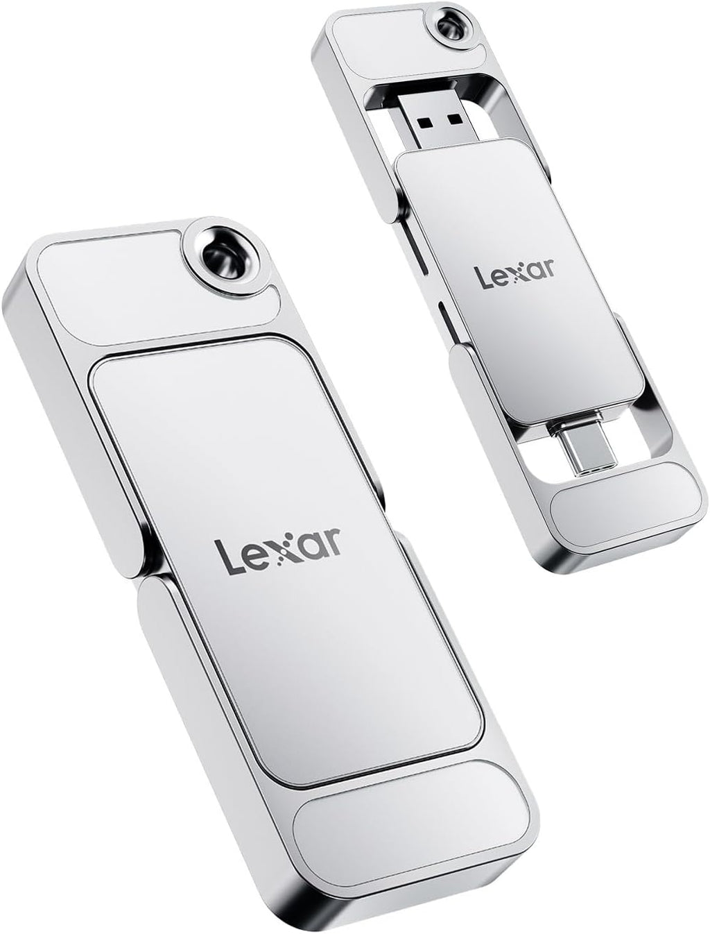 Lexar D70E 1TB Dual Drive External SSD, Up to 2000MB/s Read and 1800MB/s Write, Durable Metal Housing Design, Cable-Free Portable SSD for USB Type-C/Type-A Devices, Compatible with iPhone 17