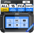 OBD2 Scanner Diagnostic Tool XTOOL D6: All System Scanner for Car with Free Updates, 15 Resets, Throttle Body Relearn, ABS Bleed, FCA AutoAuth & CAN FD, 2026 Upgrade Ver. of XTOOL D5/D5S