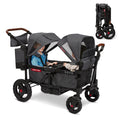 Radio Flyer Voya Stroller Wagon, for Toddlers and Kids 6+ Months, Push or Pull, 2 Seats, Dual Sun Canopies, Compact Fold, Lightweight, Storage Space, 5-Point Harnesses, Stroller Wagon for Kids
