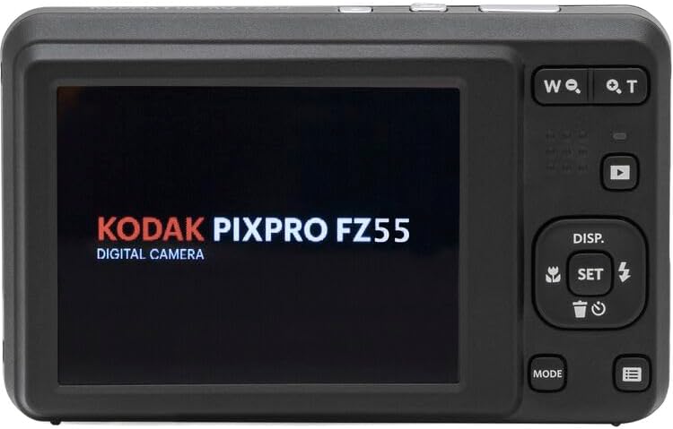 Kodak PIXPRO FZ55 Digital Camera, 16MP Compact Point & Shoot, 5X Optical Zoom, 28mm Wide Angle Lens, 1080P Full HD Video, Red + Camera Case & 32GB SD Card