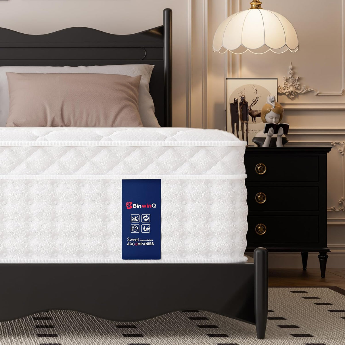 14 Inch Queen Hybrid Mattress in a Box, Plush Mattress with Gel Memory Foam & Individually Pocketed Springs, Pressure Relief & Motion Isolation, CertiPUR-US Certified, 100-Night Sleep Trial