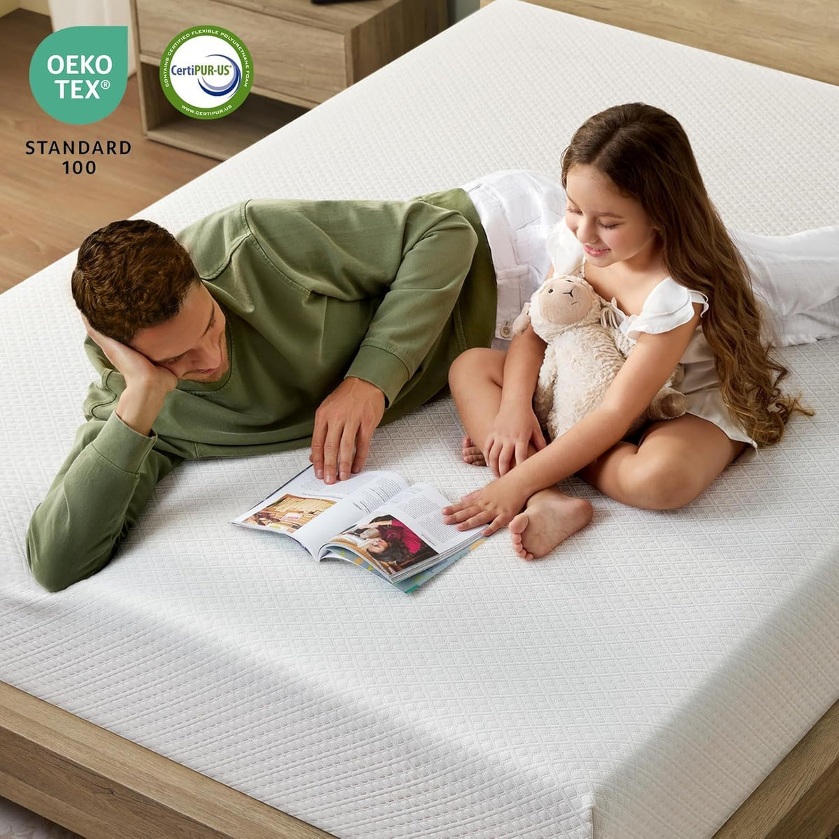 Rolanstar Twin Size Mattress, 10 Inch Gel Memory Foam Mattress in a Box, Fiberglass Free, Breathable for Cooler Sleep Supportive & Pressure Relief, CertiPUR-US Certified, White