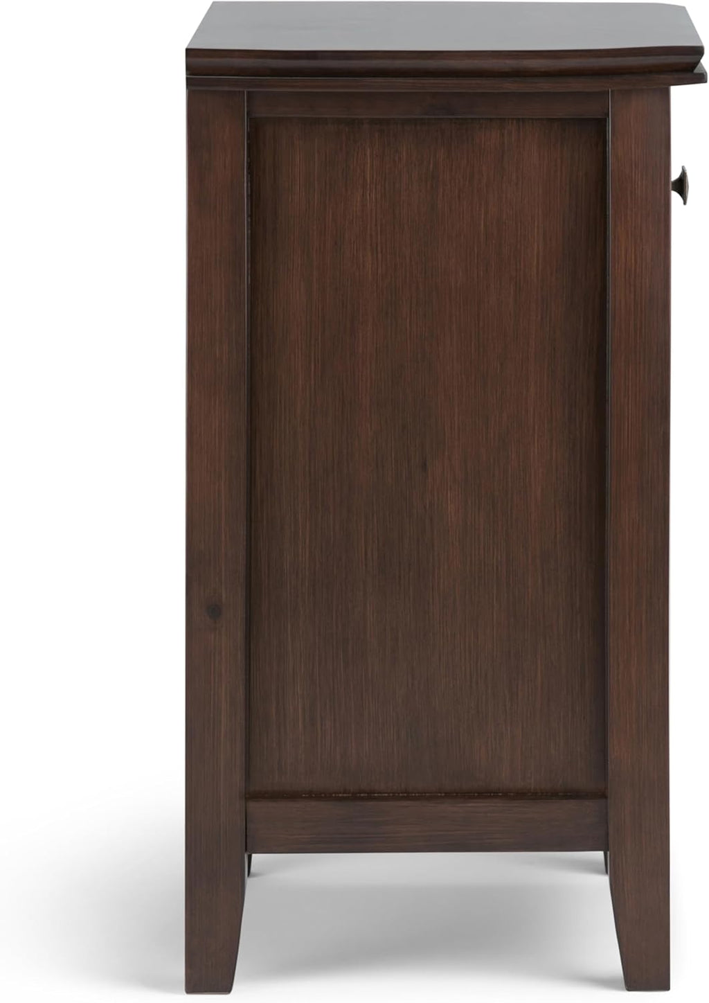 SIMPLIHOME Artisan Bedside Table - 24 inch Wide Solid Wood Nightstand Table in Russet Brown, Transitional Bedroom Side or End Table with 1 Drawer and Open Shelf Storage