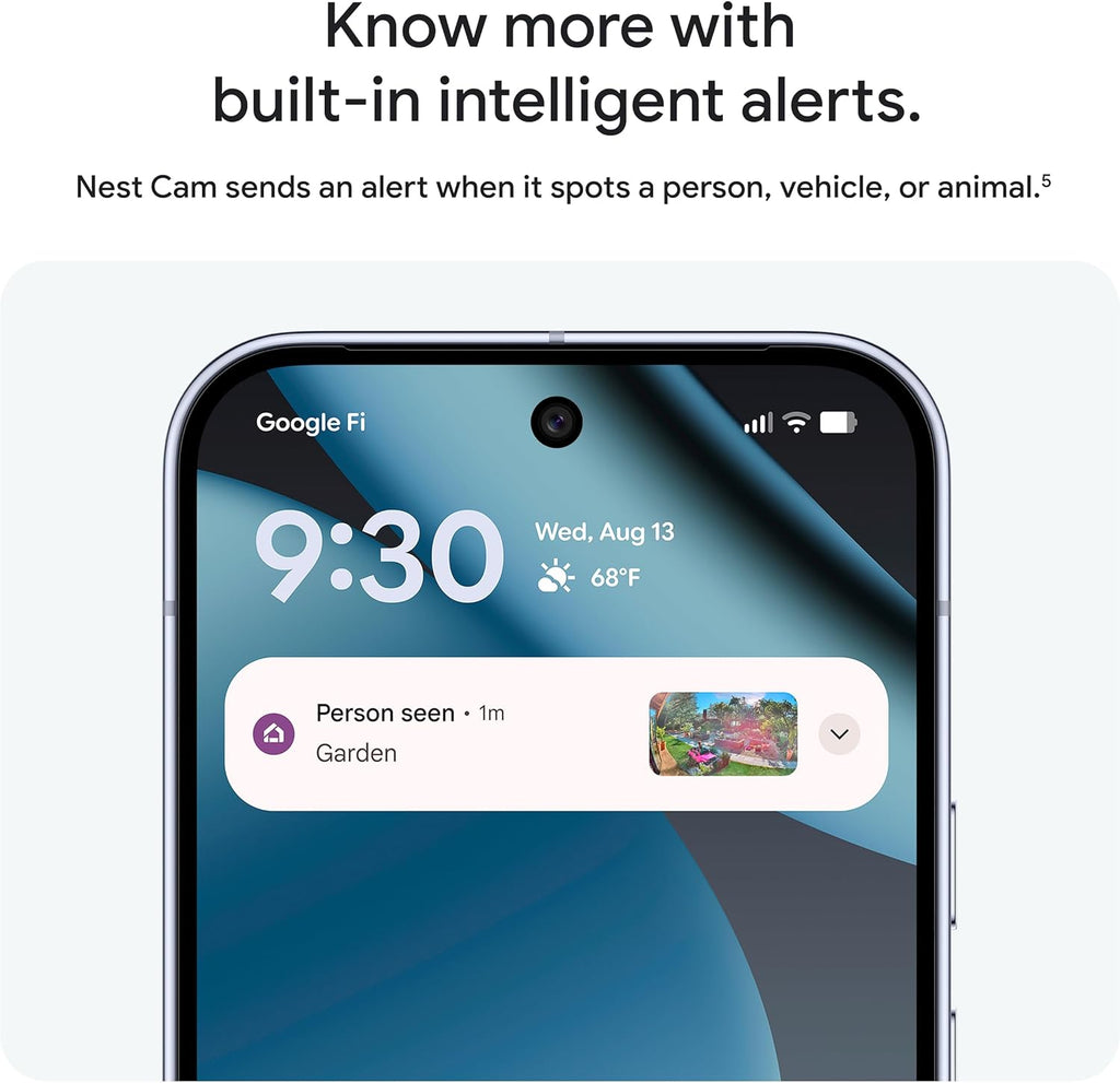 Google Nest Cam Outdoor (Wired, 2nd Gen) - Security Camera with 2K Video and Gemini, Night Vision, 2-Way Audio - Works with Google Home - 2025 Model - Hazel