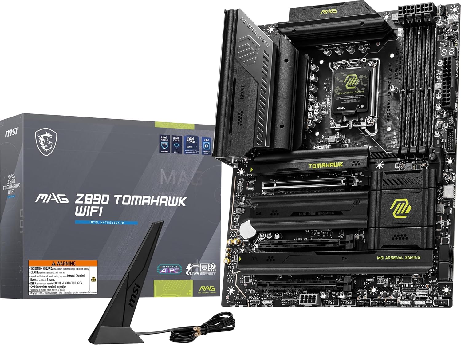 Micro Center CPU Motherboard Combo - Intel Ultra 7 265KF 20-Cores Unlocked Desktop Processor with MAG Z890 Tomahawk WiFi Gaming LGA 1851 ATX Motherboard