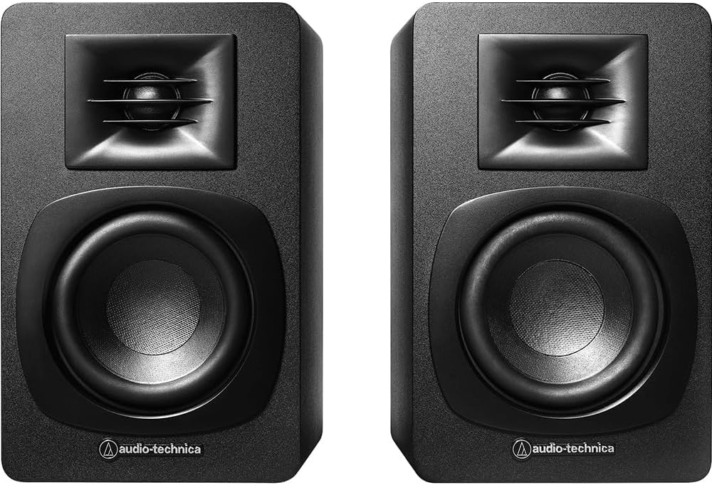 Audio-Technica AT-LP70X-BZ Fully Automatic Belt-Drive Turntable, Black/Bronze Bundle with AT-SP3X Bookshelf Speakers and Deco Gear CPS 26 Month Protection Pack (Beach-CPS- 26500)