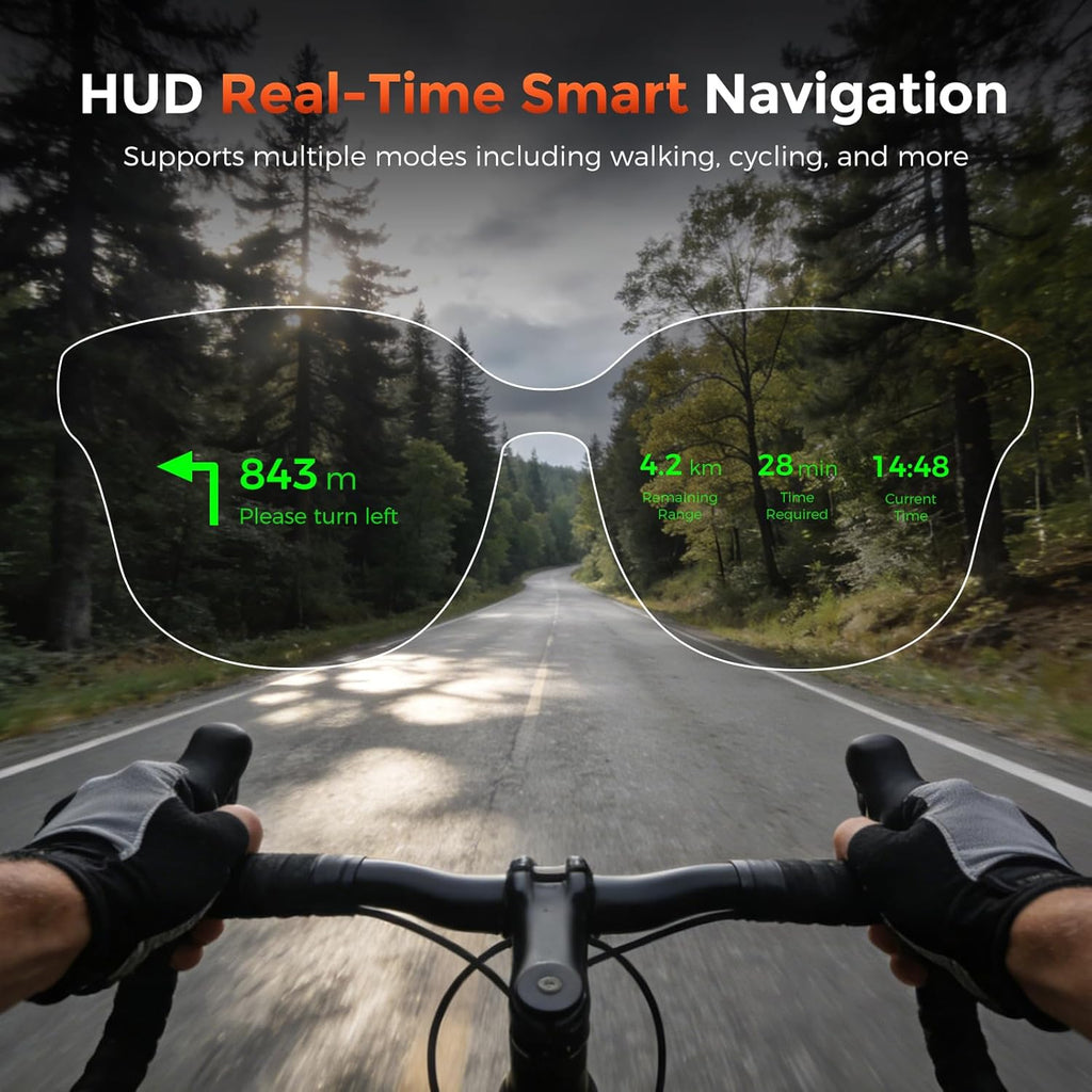 Smart Glasses with AR Display, Invisible Teleprompter Glasses for Speech, AI Real-Time Translation Glasses in 15 Languages, Bluetooth AI Smartglasses for Travel Business Meetings Men Women