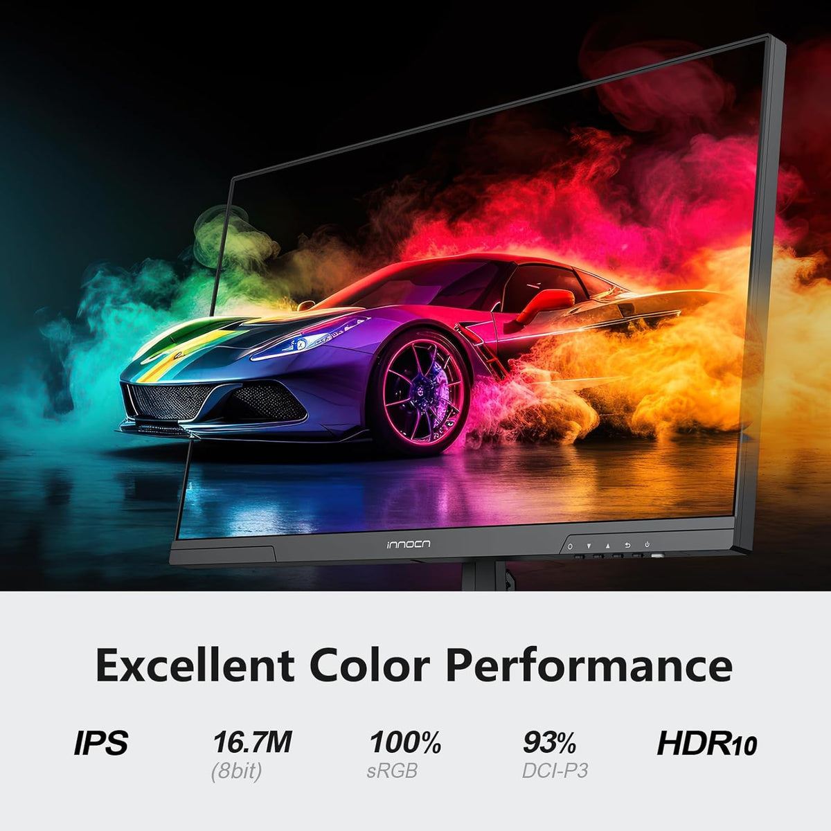 INNOCN 24.5 Inch Gaming Monitor 1440P 240Hz QHD 2K PC Desktop Screen Fast IPS DisplayPort 1.4 HDMI 2.1 Display, Up to 0.5ms, HDR10, Built-in Speaker, 25G2S