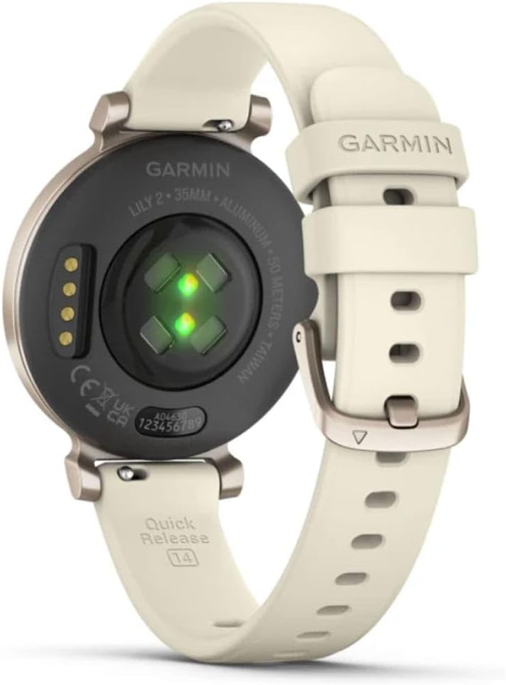 Garmin Lily 2, Small and Stylish Smartwatch, Hidden Display, Patterned Lens, Up to 5 Days Battery Life, Coconut (Renewed)