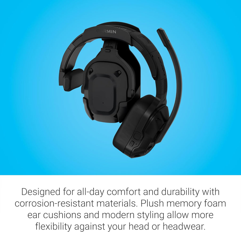 Garmin dēzl™ Headset 210, 2-in-1 Premium Trucking Headset, Active Noise Cancellation, Long Battery Life, 60 Hours of Talk Time, Built-in LED Flashlight, Convertible Design