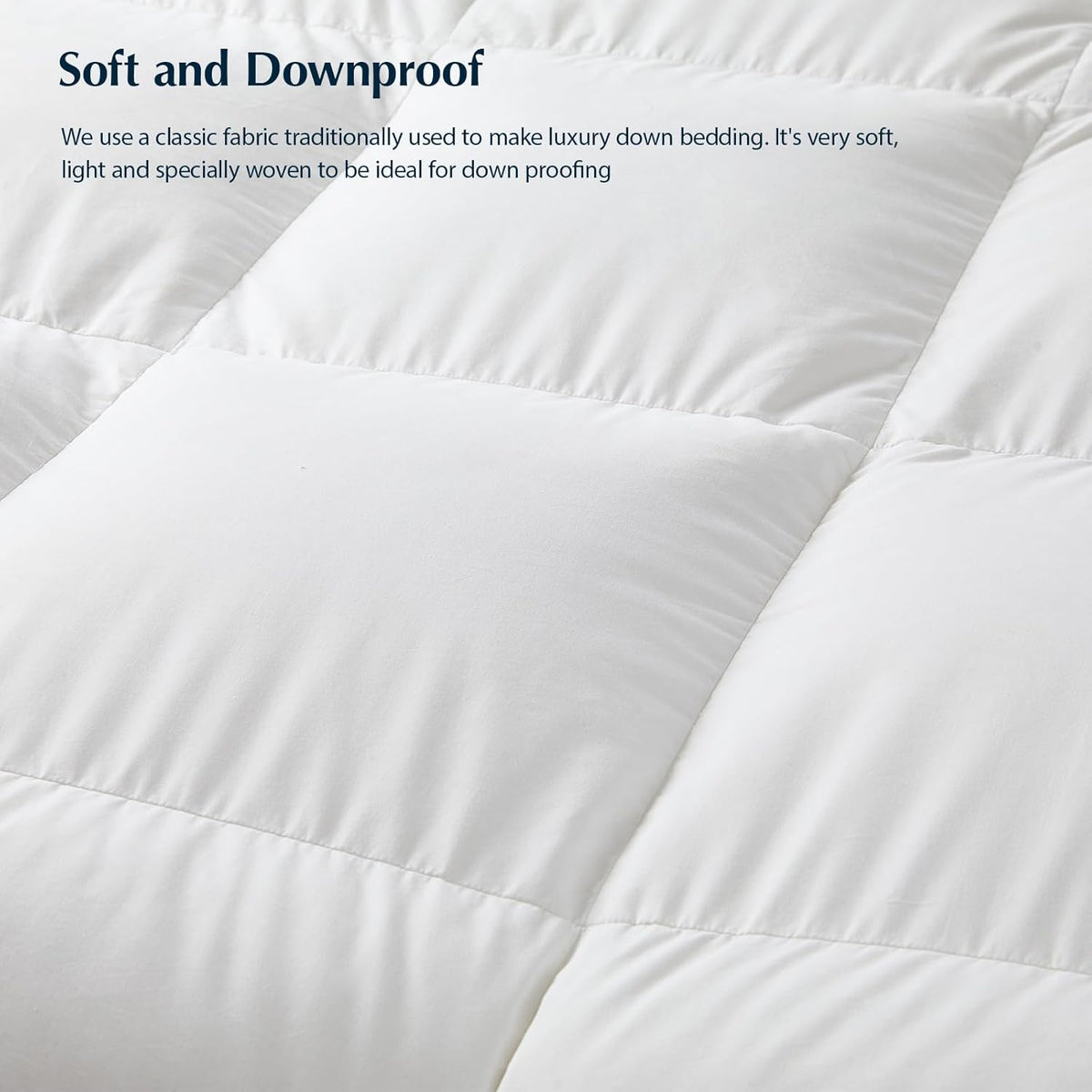 Pacific Coast Goose Feather Down Fiber Comforters King Size, Extra Fluffy White Duvet Insert, Ultra-Soft, Breathable, All Season Hotel Luxury Bedding Comforters, 8 Corner & Center Loops (106"x90")
