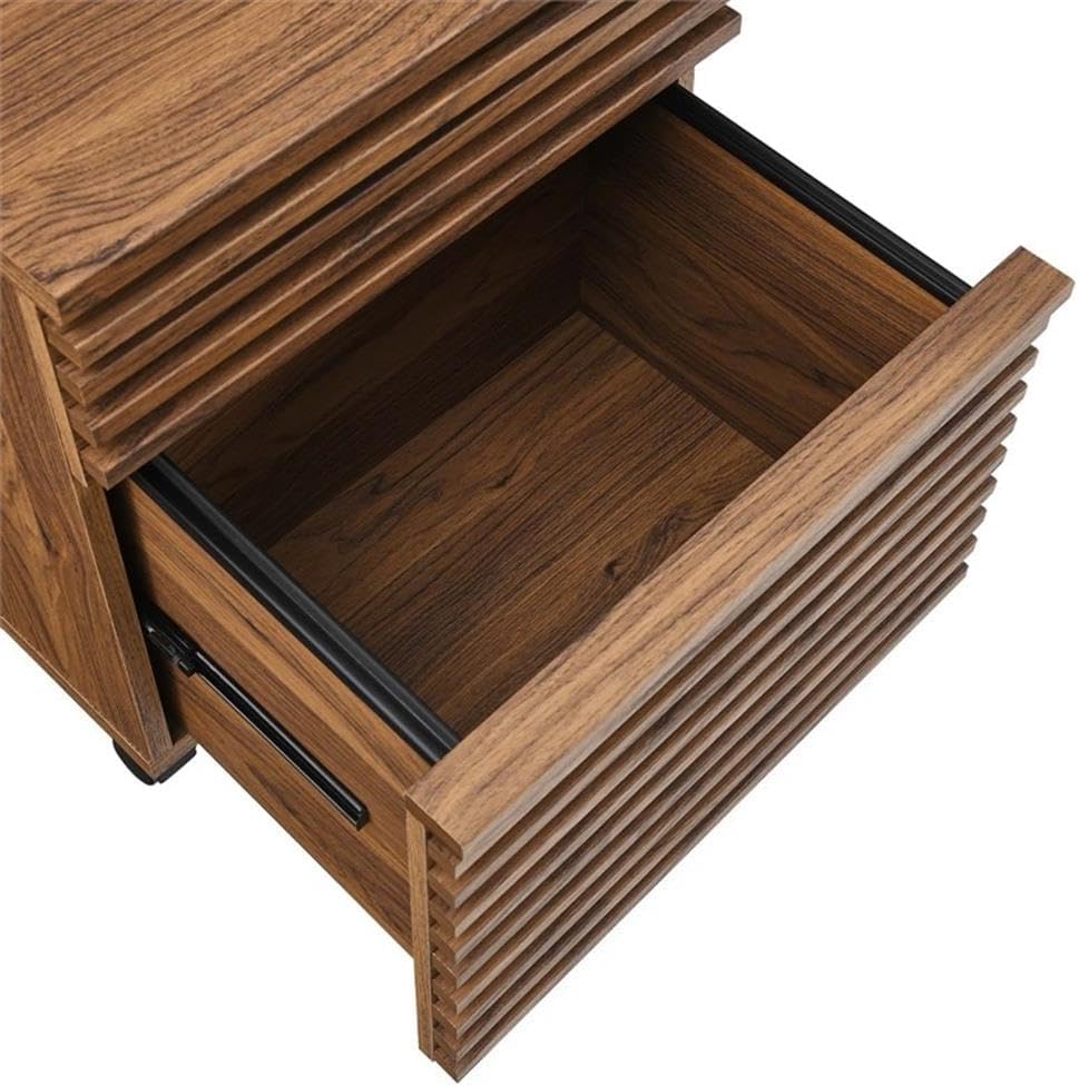Modway EEI-5704-WAL Render Wood File Cabinet, Walnut