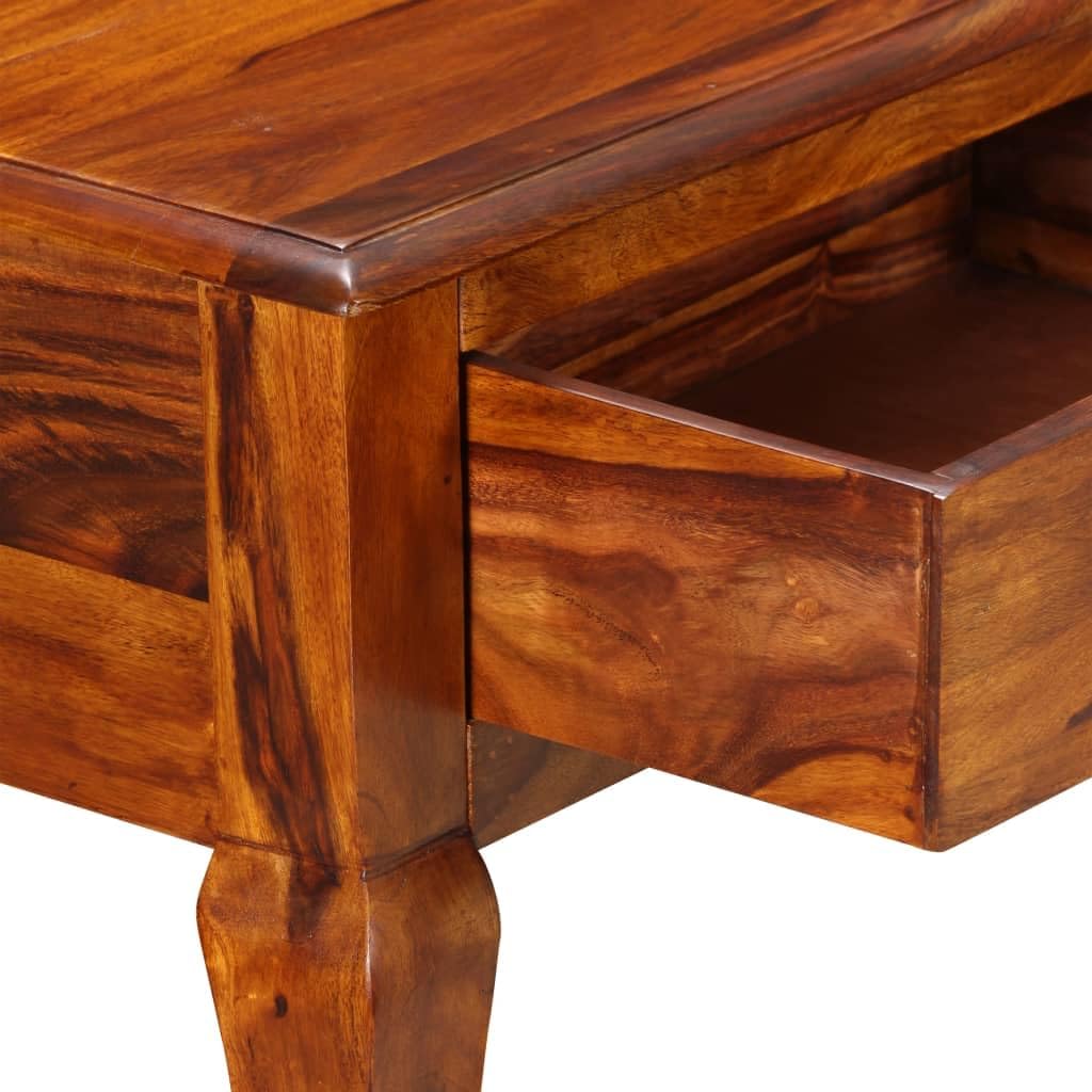 Solid Sheesham Wood Console Table 35.4 inch Entryway Sofa Table with 2 Drawers, Handcrafted Rosewood Hallway Accent Furniture for Living Room Decor