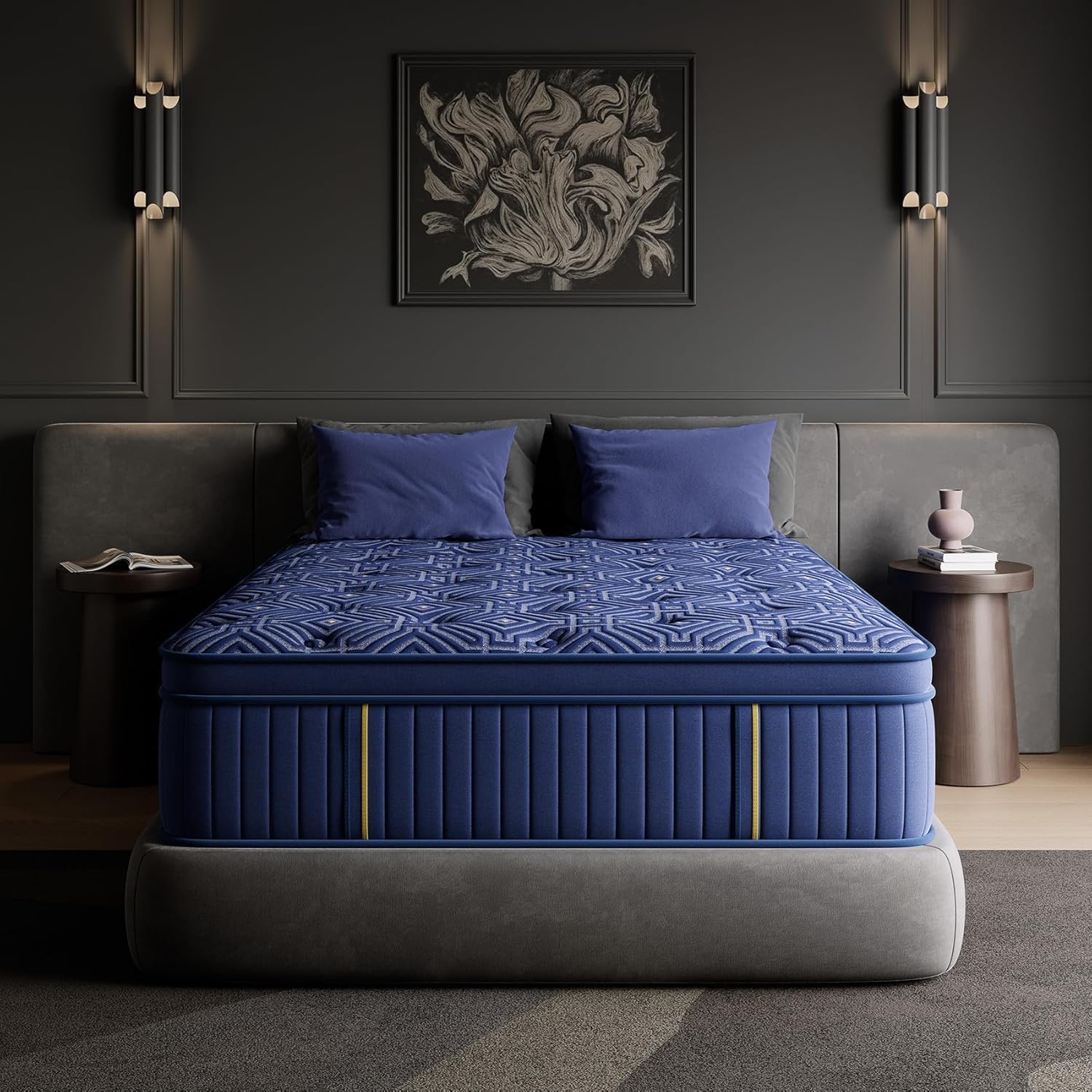HANNA & YANNA King Size Mattress 14 Inch, King Mattresses in a Box Hybrid Medium Feel Memory Foam and Individual Pocket Springs, Fiberglass Free Bed Matress CertiPUR-US, 80"x76"