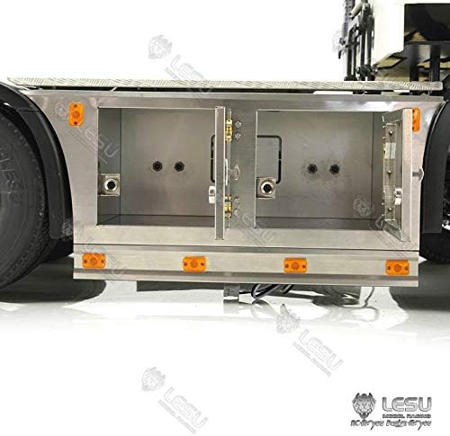 Lesu Rc Metal Side Skirt Plate Light Toolbox 1/14 DIY Tmy Vol Tractor Truck