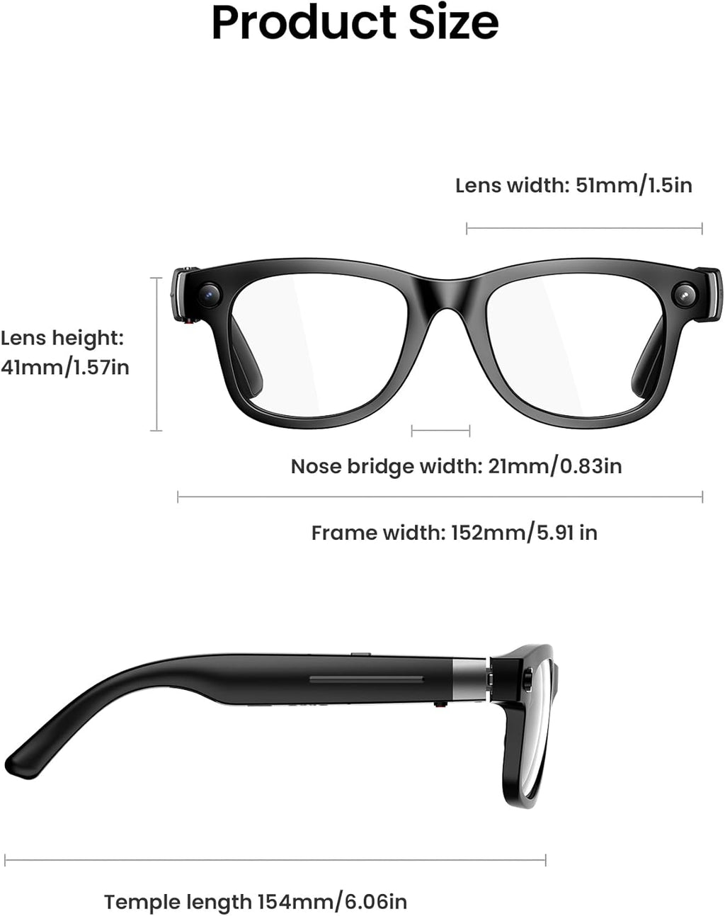 DPVR AI Smart Glasses with Camera and Bluetooth – 8MP HD Sunglasses with Camera, Video Recording Glasses, Real-Time Translation, Voice Assistant, Open-Ear Audio for Travel, Work, Music, and Daily Use