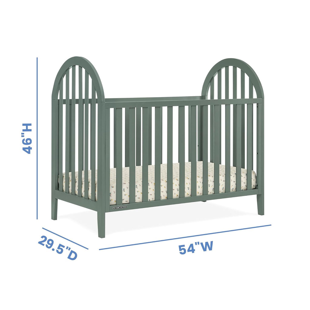 Delta Children Milano 4-in-1 Convertible Crib - Greenguard Gold Certified, Grassy Glen