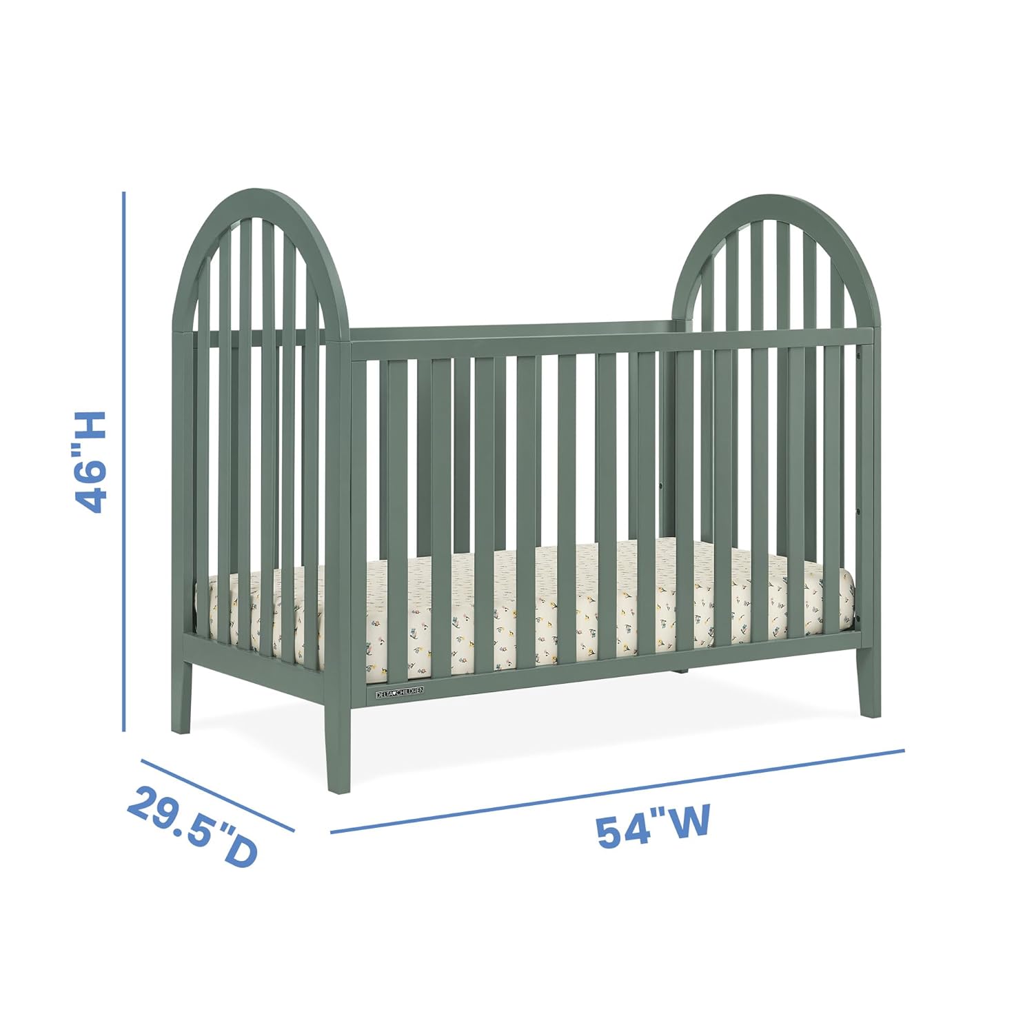 Delta Children Milano 4-in-1 Convertible Crib - Greenguard Gold Certified, Grassy Glen