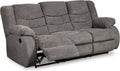 Signature Design by Ashley Tulen Modern Manual Pull Tab Reclining Sofa, Dark Gray