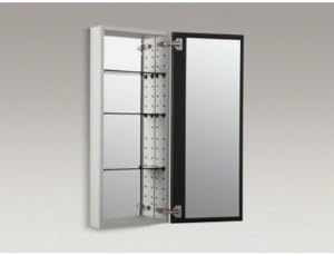KOHLER K-2938-PG-SAA Catalan Medicine Cabinet with Mirror Door, Adjustable Shelves, 170 Degree Hinge, Rectangular Frame, 15" x 36"