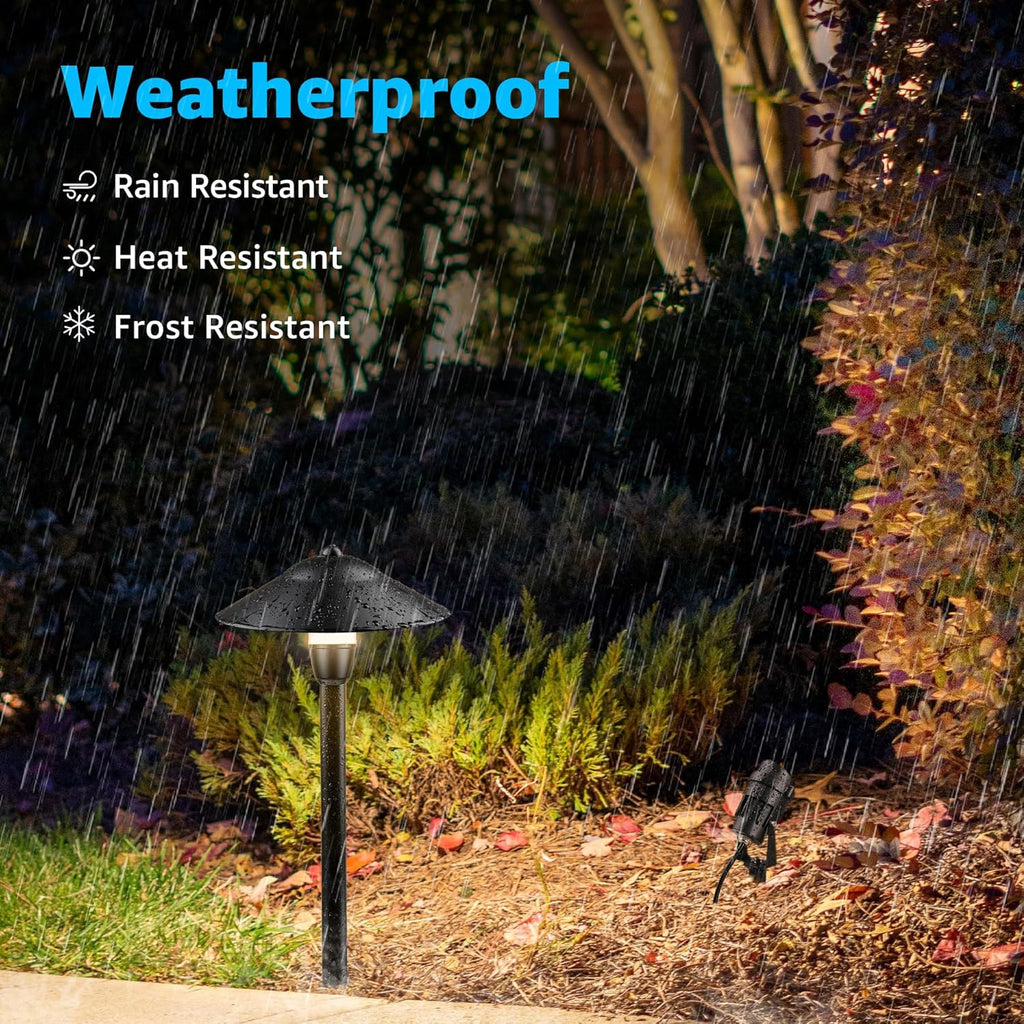 SUNVIE LED Low Voltage Landscape Lighting 12V Landscape Lighting Kit with Connectors, Low Voltage Pathway Lights with Spotlights Aluminum Pathway Lights Wired Waterproof for Patio Yard Garden, 12 Pack